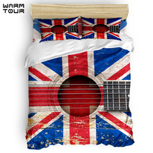 WARMTOUR-funda nórdica para guitarra acústica antigua, juego de cama de 4 piezas con bandera británica de la Unión Jack 2024 - compra barato