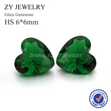 High Quality 3x3mm-5x5mm Heart Shape Loose Green Synthetic Glass Stone For Jewelry 2024 - buy cheap