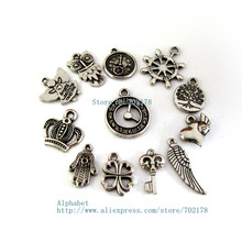 Wholesale Mix Silver color Dangle Charms Metal Alloy Charm fits Pendants for jewelry making DIY Findings 2024 - buy cheap