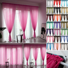 Modern Pure Color Tulle Curtain Window For Living Room Bedroom Drape Panel Sheer  Window Treatments Door Window Curtain A 2024 - buy cheap