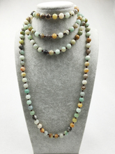 Long Necklace 60 inches knotted Natural Tuquoise Indian Picture Stone Amazonite necklace natural stone necklace 2024 - buy cheap