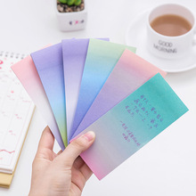 Rainbow Gradient Color Post Memo Pad Cute Sticky Notes Flashcard Kawaii Stationery Office Decor Supply Block Check Shopping List 2024 - buy cheap