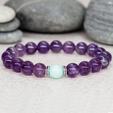 Purple Amethysts Bracelet Reiki Healing Crystal Jewelry Anxiety Stress Relief Gift For Mom Prayer Stone Bracelet Natural 2024 - buy cheap