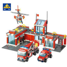 774Pcs City Fire Station Department Truck Helicopter Building Block Bricks Enlighten Educational DIY Toys for Children 2024 - buy cheap
