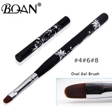 BQAN 10pcs #4#6#8 Nail Art UV Gel Polish Paint Art Nail Brush Black  Wooden Handle Carved Flowers Manicure Nail Tools 2024 - buy cheap