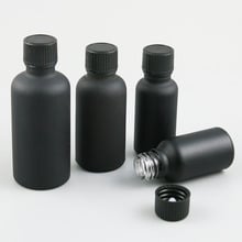 10 x 5ml 10ml 15ml 20ml 30ml 50ml 100ml Essential Oil Frosted Black Glass Bottle with Plastic Black Cap For Liquid Cosmetic Vial 2024 - buy cheap