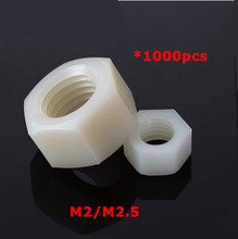 1000pcs M2 M2.5 Nylon Hexagon Nuts Metric Machine Nut Insulation Hex Nuts 2024 - buy cheap