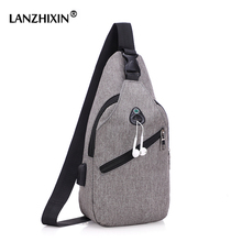 Crossbody Bags for Men Messenger Bags Pack Casual Chest Bags Waterproof Nylon Single Shoulder Strap USB Charging Chest Bags 0112 2024 - buy cheap