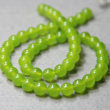 New arrival 8mm Olive green Chalcedony Stones Loose beads Round DIY Girl Manual Accessories Jewelry making wholesale 2pcs 15'' 2024 - buy cheap