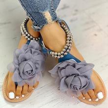 Sandálias femininas 3d floral, sapatos baixos cordão, tamanhos grandes 2020 2024 - compre barato