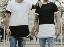 2018 estilo de verano para hombres camiseta negro con blanco camisetas streetwear hip hop camisetas extender ropa diseñador camiseta 2024 - compra barato