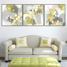 Pintura abstrata em tela, moderna, nórdico, pintura em tela, impressão, arte para parede, decoração de casa, aquarela, amarelo, pôster de decoração, imagem para sala de estar 2024 - compre barato