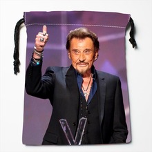 Bolsos con cordones personalizados para Johnny Hallyday, bolsas de almacenamiento impresas, tamaño 18x22cm 2024 - compra barato