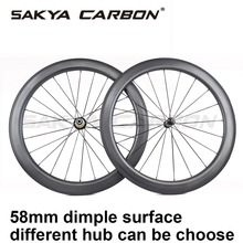 Roda de carbono 700c 58mm com espessura 25mm, largura em formato de u, roda tubular de carbono para bicicleta de estrada 2024 - compre barato