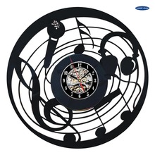 JustNile-Reloj de pared con música y grabación, cronógrafo de estilo creativo, color negro, 12 pulgadas 2024 - compra barato