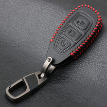Чехол для автомобильного ключа из натуральной кожи, смарт-чехол для ключа с дистанционным управлением для Ford Fiesta Focus 3 4 MK3 MK4 Mondeo Ecosport Kuga Focus ST 2024 - купить недорого