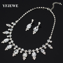 YFJEWE-collar de combinación de gotitas exageradas, conjunto de joyería de cristal de diamantes de imitación, collar y pendientes, nueva moda, # N126 2024 - compra barato