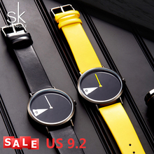 SHENGKE-Reloj de pulsera de cuarzo amarillo para mujer, cronógrafo femenino creativo e informal, sk19 2024 - compra barato