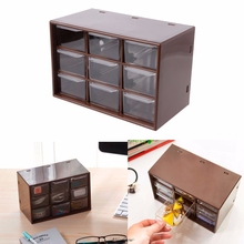 New 9 Drawer Plastic Storage Cabinet Desktop Makeup Bin Box Jewellery Organizer Home Storage Drawers 2 Colors 2024 - buy cheap