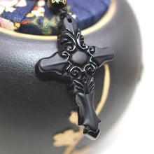 Drop Shipping Natural Black A Obsidian Pegasu Pendant Necklace Jesus Christ For Women Men Fine Crystal Jewelry Gift 2024 - buy cheap