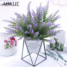 AOXUE High simulation lavender artificial green fake flower plant wall accessories decorative home wedding eternal flowers 2024 - buy cheap