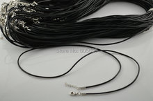 18 inches length Black Leather Cord with Lobster Clasp Extender Chains Thread For Pendant  Necklace Jewerly findings 2024 - buy cheap