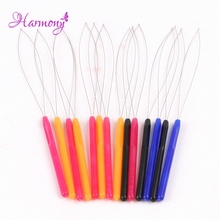 Free shipping 20 PCS/Lot Plastic Loop Pulling Needle Micro Rings Hair Extension Tools Mixed Color 2024 - buy cheap