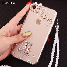 Роскошный чехол для мобильного телефона LaMaDiaa с алмазной бабочкой из ТПУ с веревкой для Samsung S6 S7 S8 S9 S10 PLUS Lite Note9 8 цветочный чехол 2024 - купить недорого