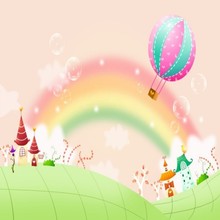 Beibehang Girls bedroom children's room green wallpaper mural wallpaper fantasy rainbow cartoon cute romantic bedroom cottage 2024 - buy cheap