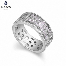 Dan's 2 cores anel de marca real aaa zircônia micro incrustações simples anel vintage para mulheres novo venda quente 117594 branco 2024 - compre barato
