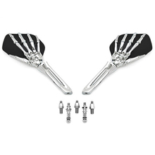 Novo espelho de esqueleto para motocicleta, preto/cromado, personalizado, yamaha v-star vstar v star xvs 1100 silverado 2024 - compre barato