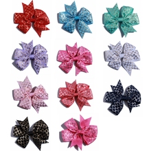 10PCS 8CM Newborn Fish Scale Hair Bow For Headbands Grosgrain Ribbon Bows For Hair Clips 2024 - buy cheap