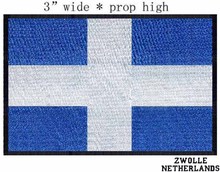 Zwolle, bandeira holanda 3 "de largura patch bordado para aplique para vestidos/jaquetas para motocicleta/cor azul 2024 - compre barato