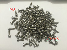 M3 série 200 pcs de aço Inoxidável hex soquete parafusos M3 * 4/5/6/7-50mm parafuso da cabeça do cilindro, parafusos de cabeça xícara 2024 - compre barato
