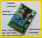 Interruptor de controle remoto sem fio rf 12v, 2 pçs, 2ch, receptor, 1 transmissor, controle remoto, 10a, relé 315/433, 4 canais, independente - especificações