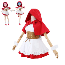 Fantasia de cosplay de anime re: life in um mundo diferente, fantasia de chapeuzinho vermelho rem & ram, vestido de carnaval halloween feito sob encomenda 2024 - compre barato