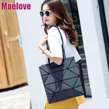 Maelove Luminous Bag 2022 New Fashion Women's geometry lattic bag Folding handbag  composite bag Free Shipping 2024 - buy cheap