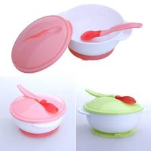 Baby Feeding Bowl with Sucker and Temperature Sensing Spoon Suction Cup Baby Bowl Baby Dishes Feeding Set for Children Kids 2024 - buy cheap