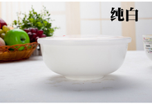 7 inch, plain white bone china lunch box with seal lid, salad bowl coconut bowls, ceramic bowl bento, porcelain serve soup bowl 2024 - buy cheap
