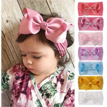 17 color Baby hair big bow flower Headband Silver ribbon Hair Band Handmade DIY hair accessories for children newborn toddler 2024 - buy cheap