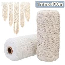 1mm x 400m Beige White Cotton Twisted Cord Rope Craft Bohemian Macrame BOHO String Handmade Decorative Accessories 2024 - buy cheap