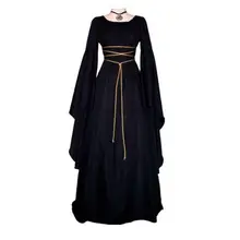 Drop Shipping Halloween Costume Women Retro Vintage Renaissance Gothic Costume Medieval Gown Dress S-2XL 2024 - buy cheap