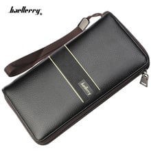 Cartera de cuero con cremallera para hombre, billetera masculina de negocios con Cartera de hombre y soporte para tarjetas, monedero para teléfono, 2020 2024 - compra barato