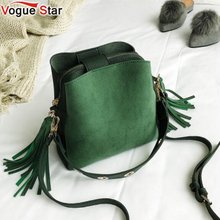 2022 Fashion Scrub Women Bucket Bag Vintage Tassel Messenger Bag High Quality Retro Shoulder Bag Simple Crossbody Bag Tote LB651 2024 - buy cheap