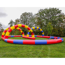 kart racing trace inflatables portable inflatable racing track race track for team sport game Inflatable Race Car Circuit 2024 - buy cheap