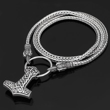 Viking Cord Odin's Ravens Of Thor's Hammer Mjolnir Pendants Viking Raven Jewelry Leather Slavic Necklace Wicca Pagan Talisman 2024 - buy cheap