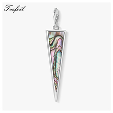 Colorful Triangle Charms Pendant, 2019 Fashion Jewelry 925 Sterling Silver Trendy Shell Gift For Women Men Fit Bracelet Necklace 2024 - buy cheap