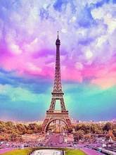 Pintura con diamantes incrustados, pintura de punto de cruz, bordado a mano, Torre Eiffel del cielo de París, nuevo 2024 - compra barato