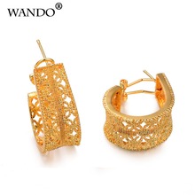 WANDO Fashion Clip Earrings For Women/Girl Gold Colour Classic Alab/Dubai /Middle East Jewelry Party Gifts Wedding Earings E79 2024 - buy cheap