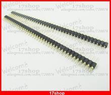 100pcs Gold Round 40pin Male single row 0.1inch 2.54mm pitch PCB Panel Pin Header 2024 - buy cheap